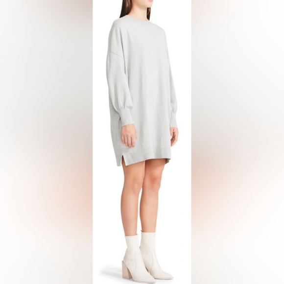BB DAKOTA Olivia Long Sleeve Sweater Minidress Grey Size Medium 6-8 NWT - Picture 4 of 12